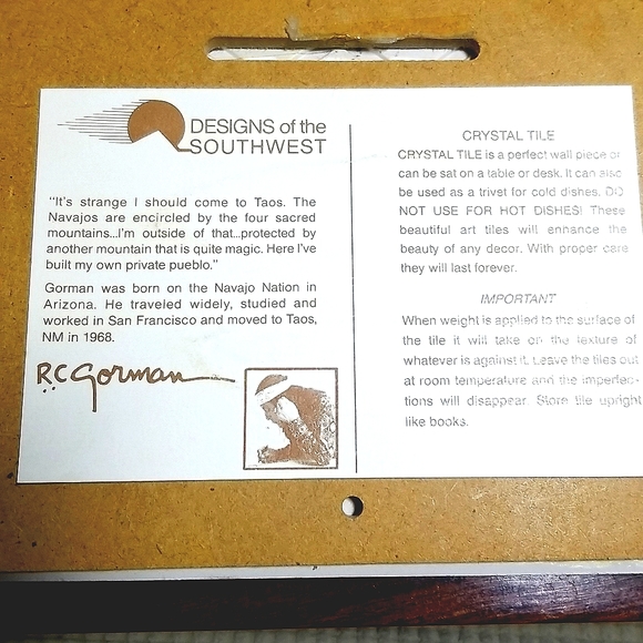 R C Gorman vintage wall tile - Picture 5 of 8